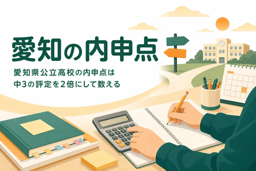 愛知県公立高校の内申点の数え方と校内順位の決定方式を解説する記事のアイキャッチ