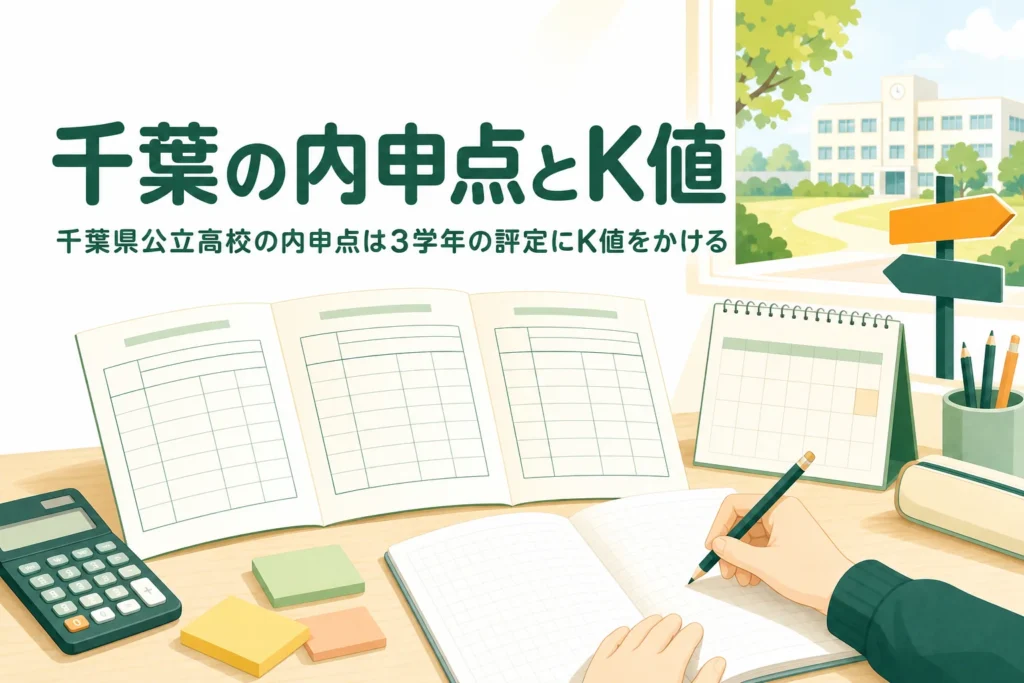 千葉県公立高校の内申点の数え方とK値のしくみを解説する記事のアイキャッチ