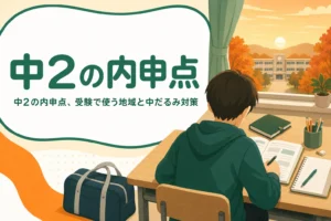 中2の内申点が高校受験で使われる都道府県と、中だるみの立て直し方を解説する記事のアイキャッチ