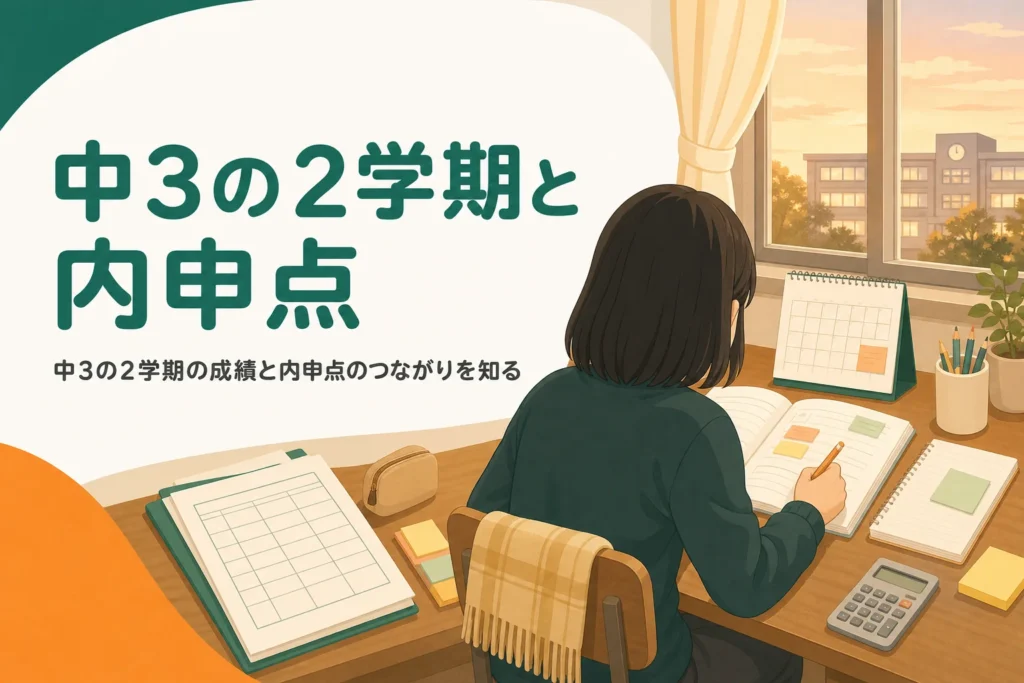 中3の2学期の成績と内申点の関係を、調査書までの流れで解説する記事のアイキャッチ