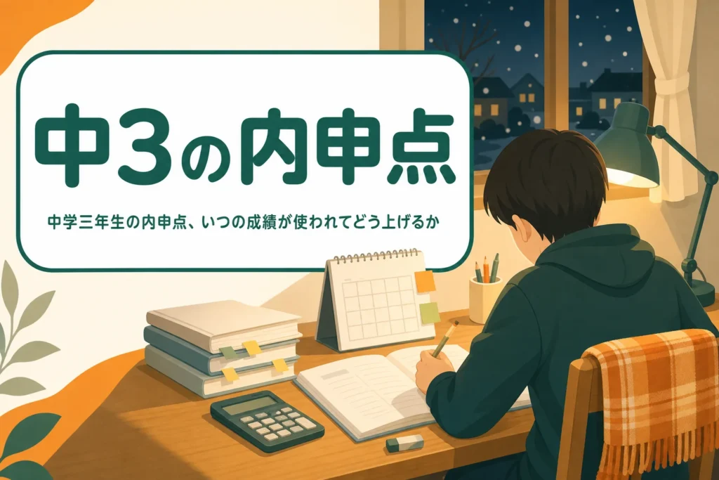 中学三年生の内申点がいつの成績で決まり、どう上げるかを時間軸で解説する記事のアイキャッチ