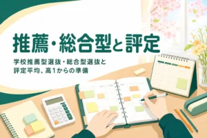 学校推薦型選抜・総合型選抜と評定平均の関係と、高1からの準備を解説する記事のアイキャッチ