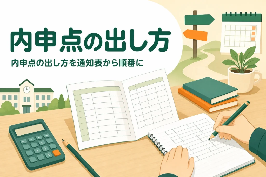 通知表から自分の内申点を数える手順を解説する、内申点の出し方の記事のアイキャッチ