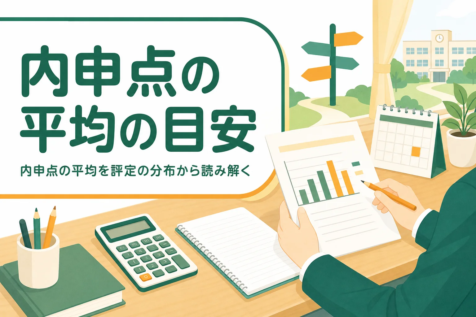 内申点の平均はどれくらいかを、公表されている評定の分布から読み解く記事のアイキャッチ
