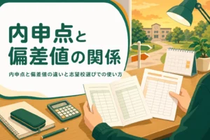 内申点と偏差値の関係と、志望校選びでの使い方を解説する記事のアイキャッチ