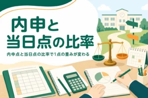 内申点と当日点の比率の決まり方と、比率ごとの1点の重みを解説する記事のアイキャッチ