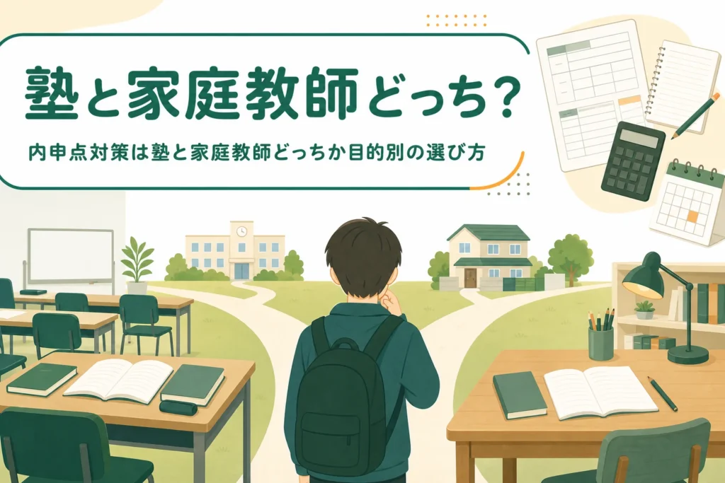 内申点対策は塾と家庭教師どっちがいいかを、目的別の選び方で解説する記事のアイキャッチ
