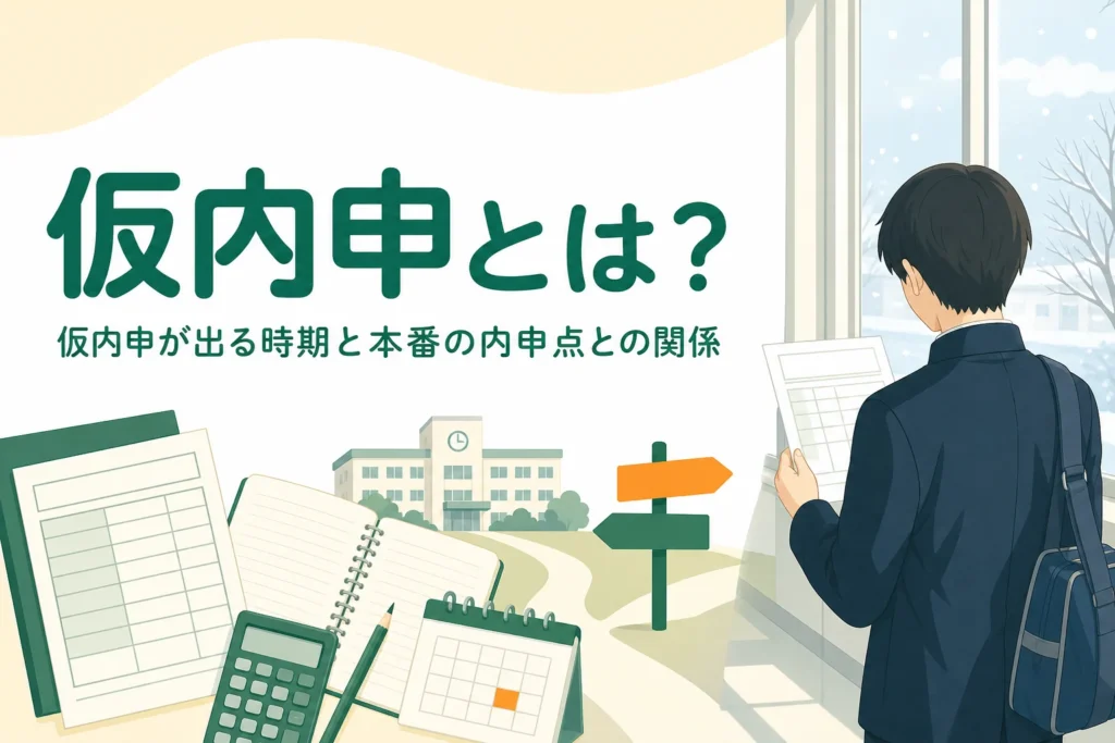 仮内申とは何かと、出る時期や本番の内申点との関係を解説する記事のアイキャッチ