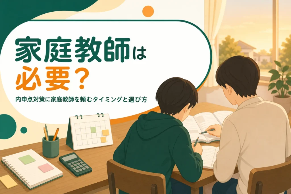 内申点対策に家庭教師が必要かと、頼むタイミング・選び方を解説する記事のアイキャッチ