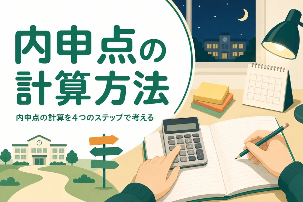 内申点の計算方法を、9教科の評定の足し方から都道府県ごとの違いまで解説する記事のアイキャッチ