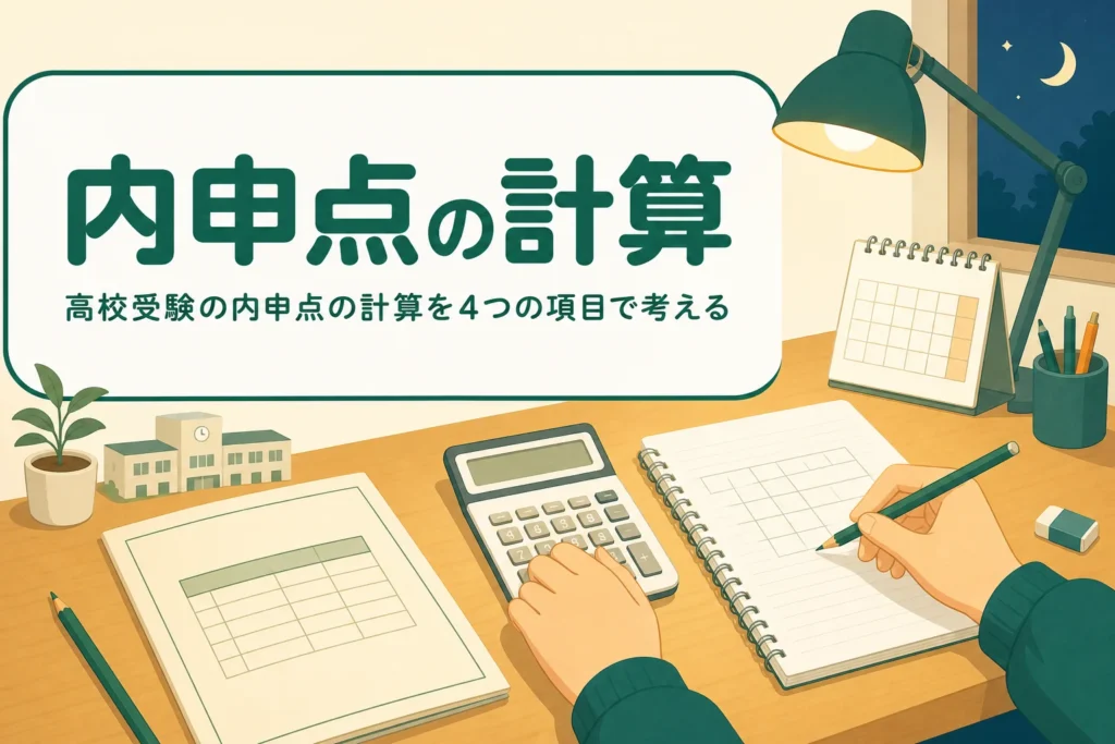高校受験の内申点の計算を、学年の倍率と比率をそろえて考える記事のアイキャッチ