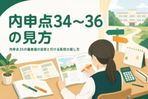 内申点34・35・36の重みの見方と、内申基準の読み方・行ける高校の探し方を解説する記事のアイキャッチ