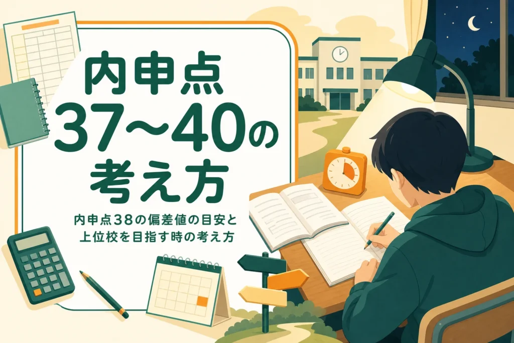 内申点37・38・39・40の位置と、上位校を目指す時に内申以外で差がつく要素を解説する記事のアイキャッチ