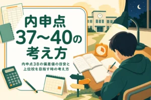 内申点37・38・39・40の位置と、上位校を目指す時に内申以外で差がつく要素を解説する記事のアイキャッチ