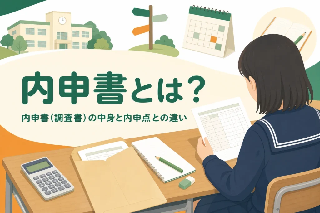 内申書（調査書）に書かれる内容と内申点との違いを解説する記事のアイキャッチ