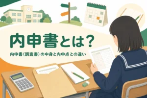 内申書（調査書）に書かれる内容と内申点との違いを解説する記事のアイキャッチ