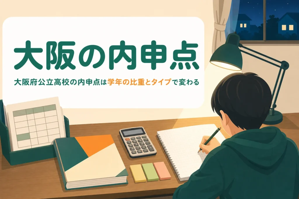 大阪府公立高校の内申点の学年の比重とタイプの違いを解説する記事のアイキャッチ