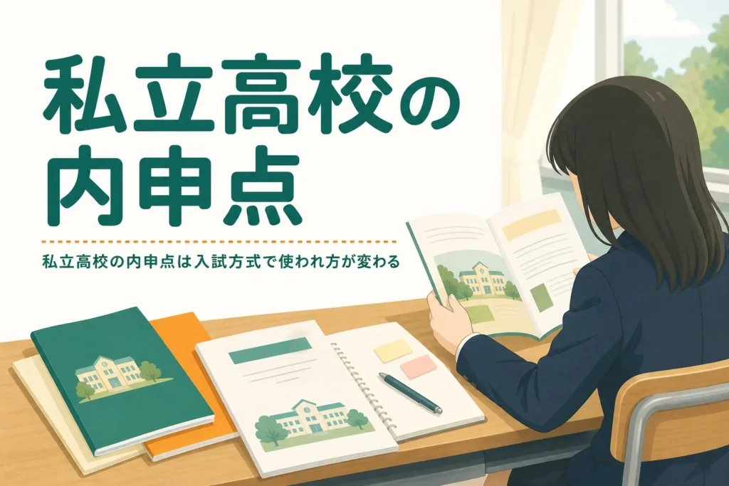 私立高校の内申点が推薦・単願・併願優遇・一般の入試方式ごとにどう使われるかを解説する記事のアイキャッチ