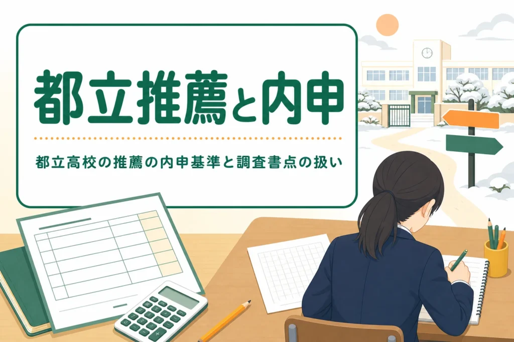 都立高校の推薦入試の内申基準と調査書点の扱い、準備の進め方を解説する記事のアイキャッチ